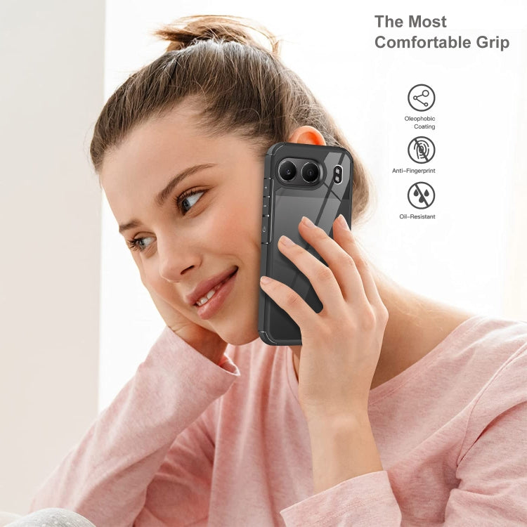 Funda Transparente para OnePlus Nord 4 a Prueba de Golpes de Acrílico y TPU (Negro)