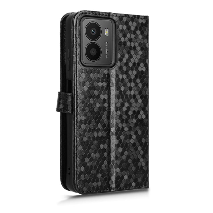 Funda de Cuero para Teléfono HMD Fusion 5G con Textura de Puntos Panal (Negro)