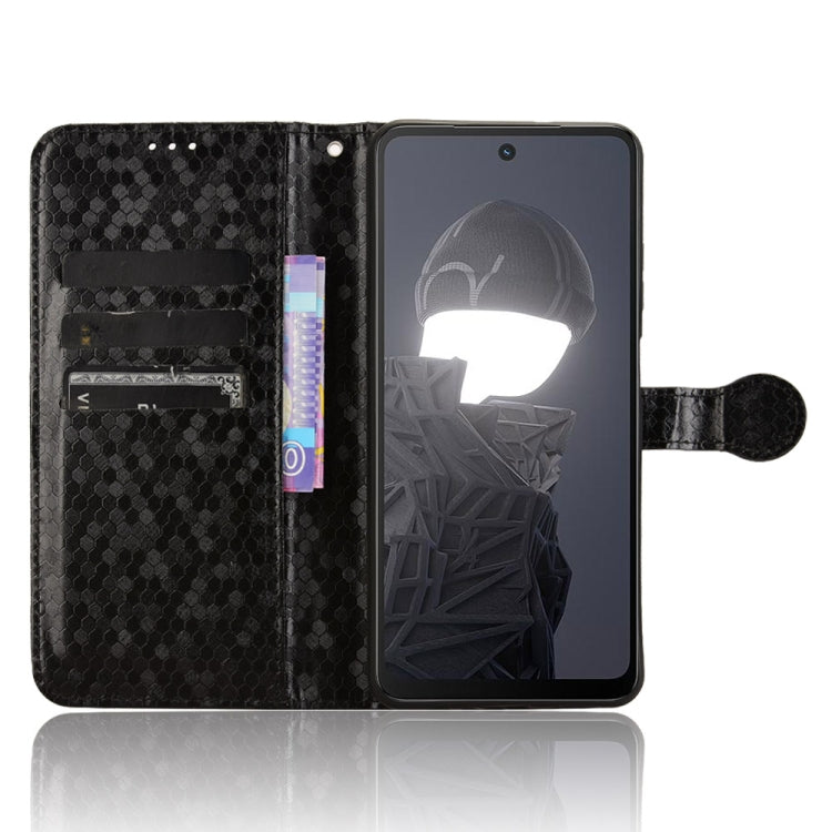 Funda de Cuero para Teléfono HMD Fusion 5G con Textura de Puntos Panal (Negro)