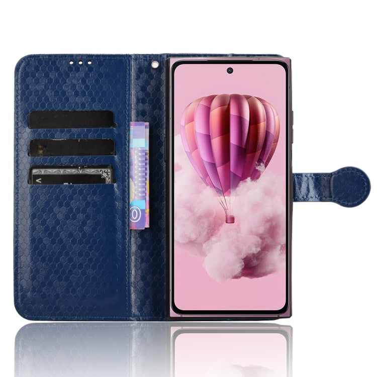 Funda de Cuero con Textura de Puntos Panal para Teléfono HMD Skyline 5G (Azul)