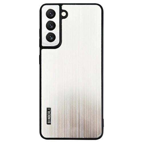 Estuche híbrido para Samsung Galaxy S22+ 5G de aleación de aluminio cepillado a prueba de golpes (Plateado)