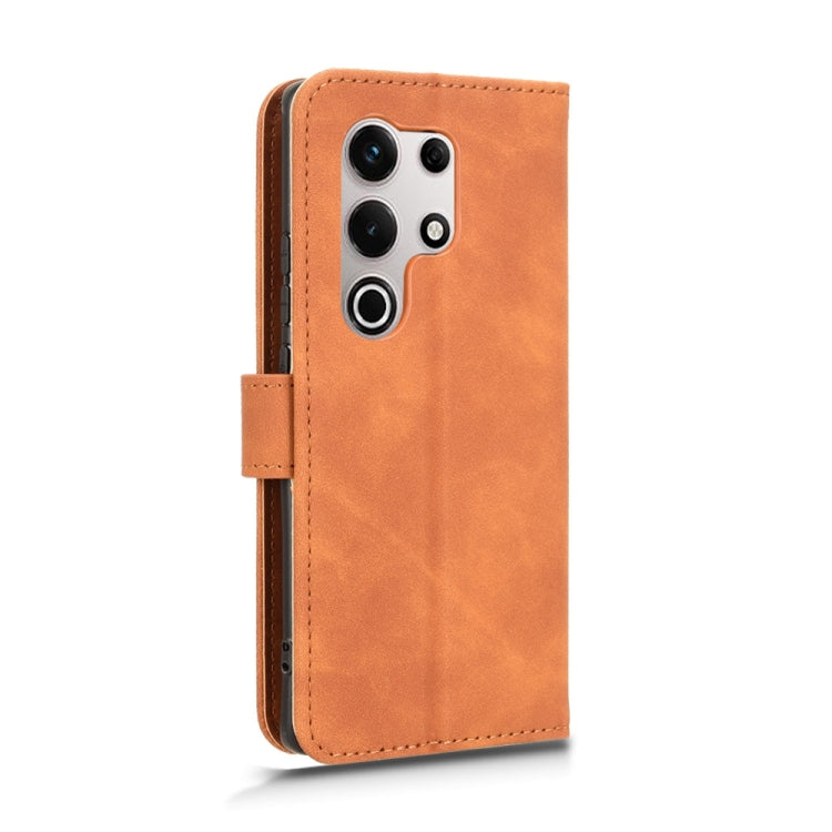 Funda de Cuero para Teléfono Itel S25 con Tapa Magnética y Tacto Ultrafino (Marrón)