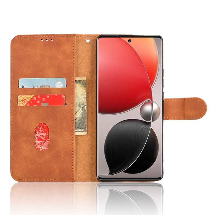 Funda de Cuero para Teléfono Itel S25 con Tapa Magnética y Tacto Ultrafino (Marrón)