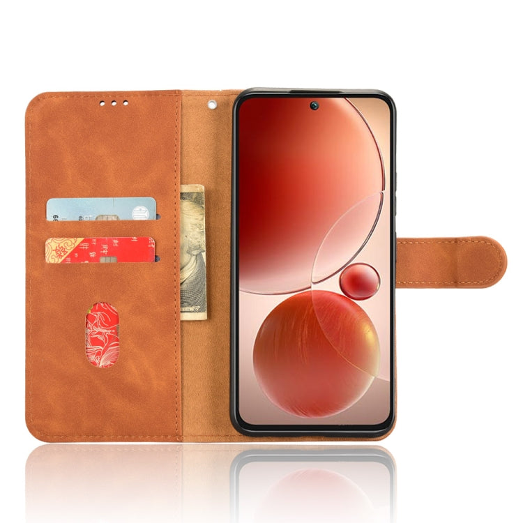 Funda de Cuero Itel S25 con Tapa Magnética y Tacto Piel (Marrón)