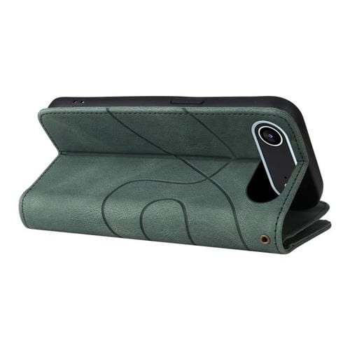 Funda de cuero con cremallera para iPhone 17 Air, bicolor, con 9 ranuras para tarjetas (verde)