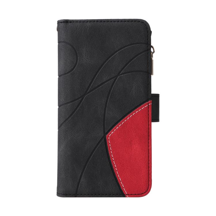 Funda de cuero con cremallera para Redmi A5 4G (171,7 mm) / Poco C71 (negro)