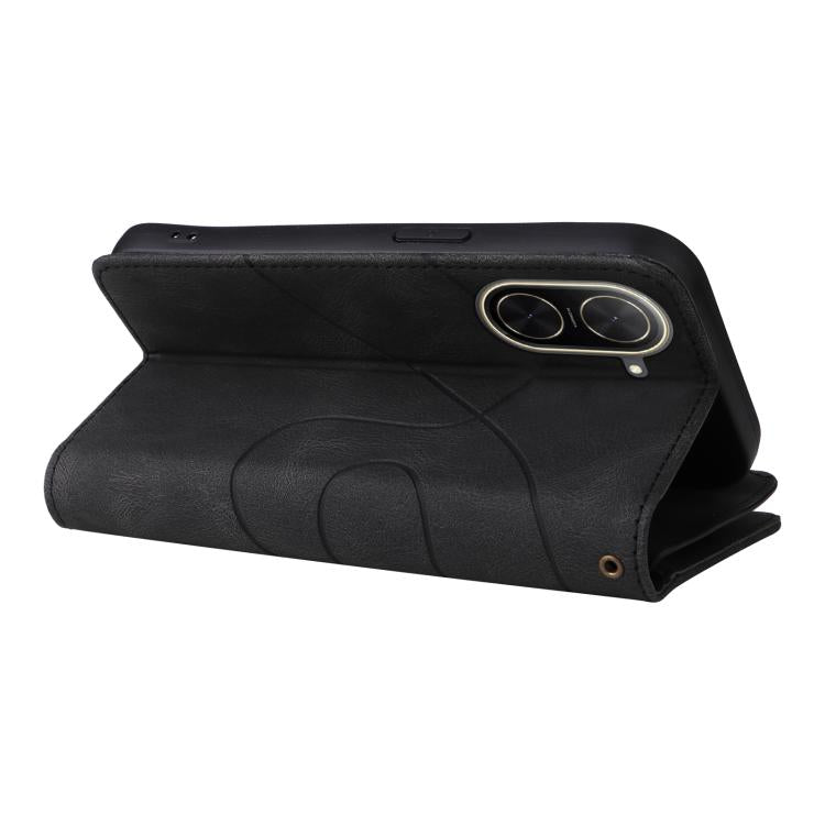 Funda de cuero con cremallera para Redmi A5 4G (171,7 mm) / Poco C71 (negro)