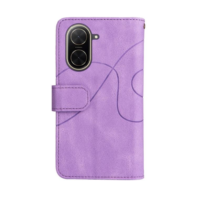 Funda de cuero con cremallera para Redmi A5 4G (171,7 mm) / Poco C71, bicolor, con 9 ranuras para tarjetas (morado)