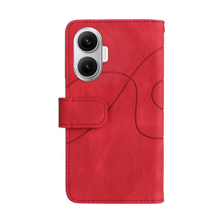 Funda de cuero con cremallera para Xiaomi Poco F7, color rojo, con 9 ranuras para tarjetas