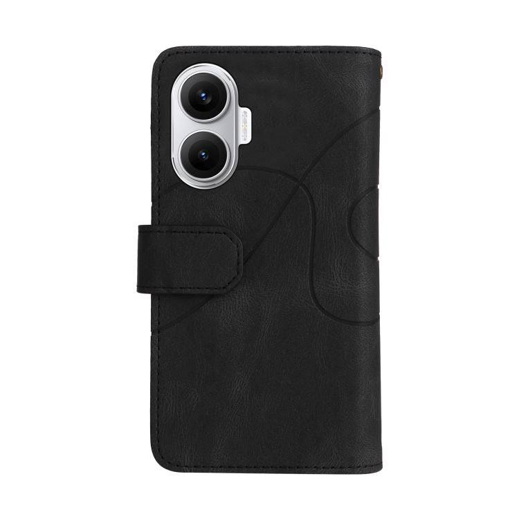 Funda de cuero con cremallera para Xiaomi Poco F7, color negro, con 9 ranuras para tarjetas