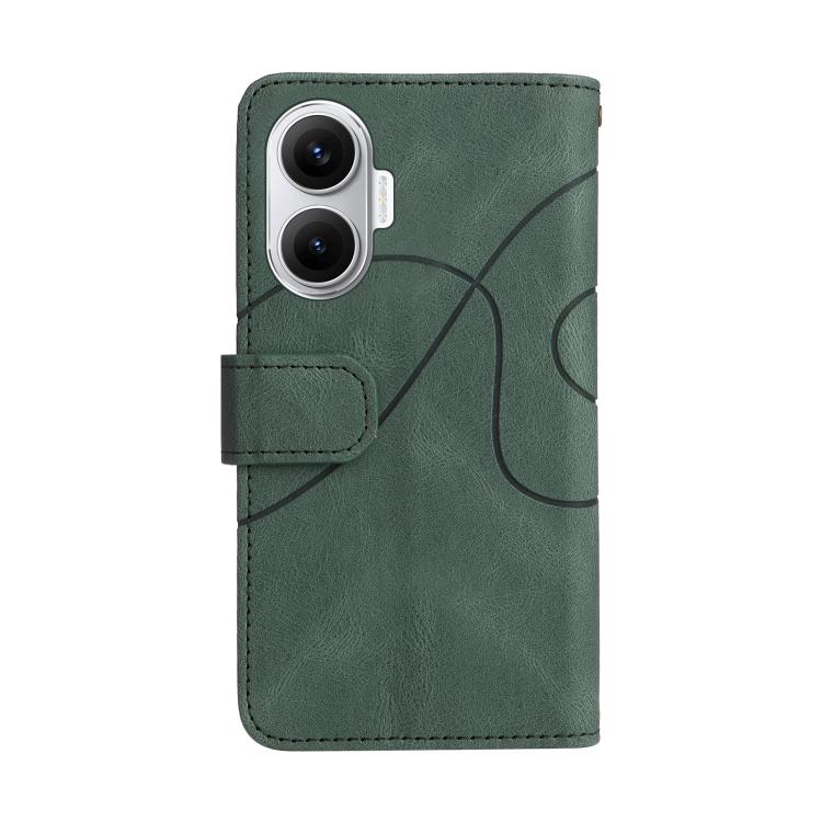 Funda de cuero con cremallera para Xiaomi Poco F7, color verde, con 9 ranuras para tarjetas