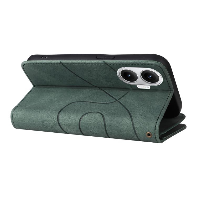 Funda de cuero con cremallera para Xiaomi Poco F7, color verde, con 9 ranuras para tarjetas