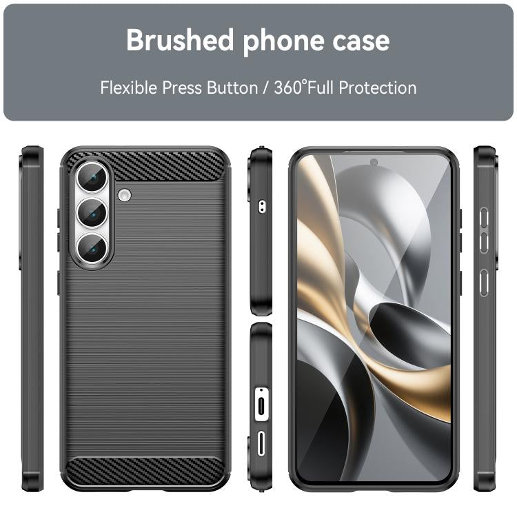 Funda de TPU con textura cepillada de fibra de carbono para Samsung Galaxy S25 FE 5G (negra)