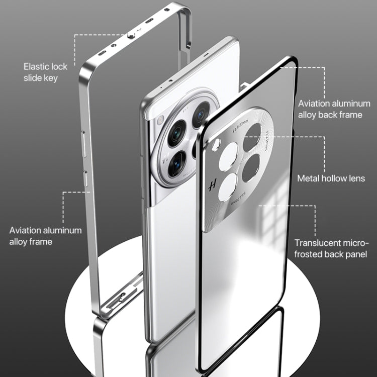 Estuche para Teléfono OnePlus 13 con Marco Metal Esmerilado y Hebilla a Presión (Verde Oscuro)