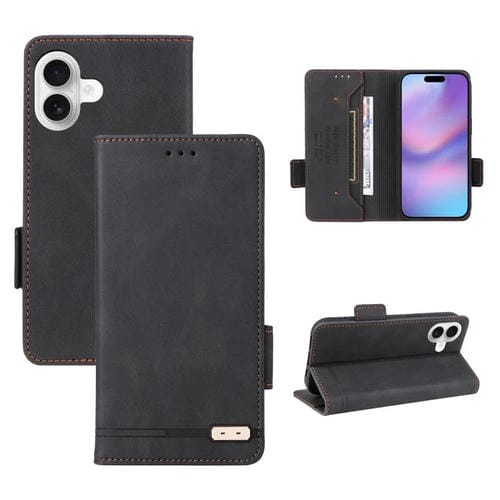 Funda de cuero con cierre magnético para iPhone 17 (negra)