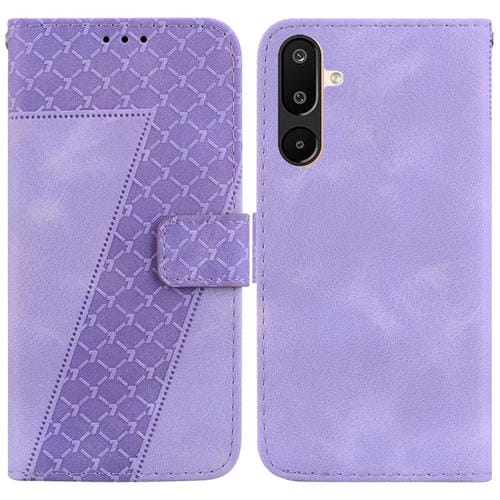 Funda de cuero con relieve de siete formas para Samsung Galaxy M16 5G / F16 5G / M36 5G (morado)