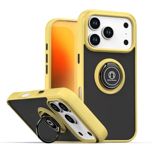 Funda de TPU + PC con anillo para iPhone 17 Pro Q Shadow 1 Series (amarilla)