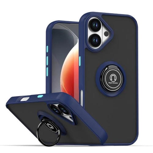 Funda de TPU + PC con aro para iPhone 17 Q Shadow 1 Series (azul rey)