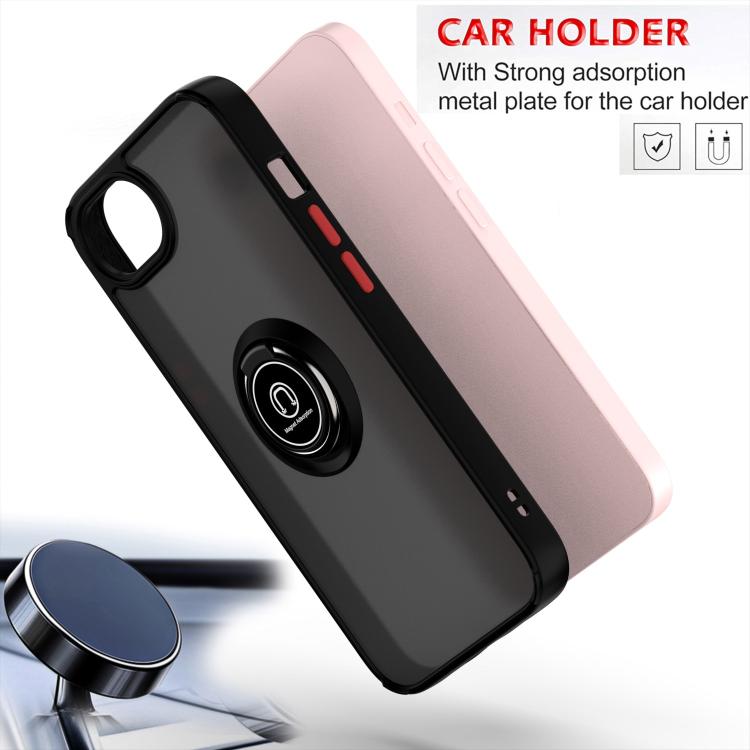 Funda de TPU + PC con anillo para iPhone 16e Q Shadow 1 Series (roja)