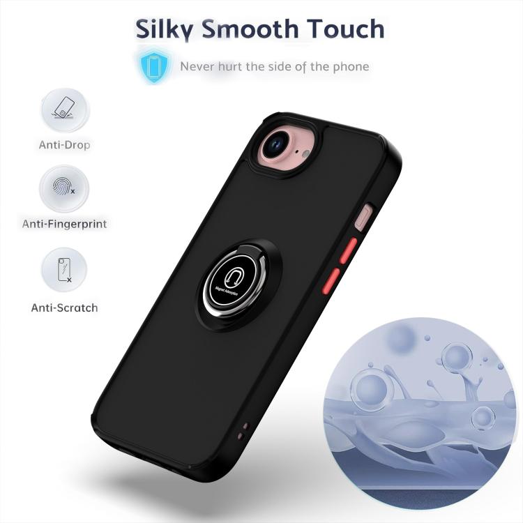 Funda de TPU + PC con aro para iPhone 16e Q Shadow 1 Series (verde oscuro)