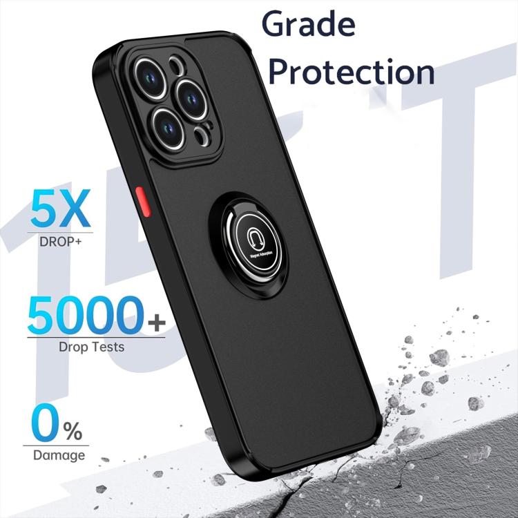 Funda de TPU + PC con anillo para iPhone 15 Pro Max Q Shadow 1 Series (roja)