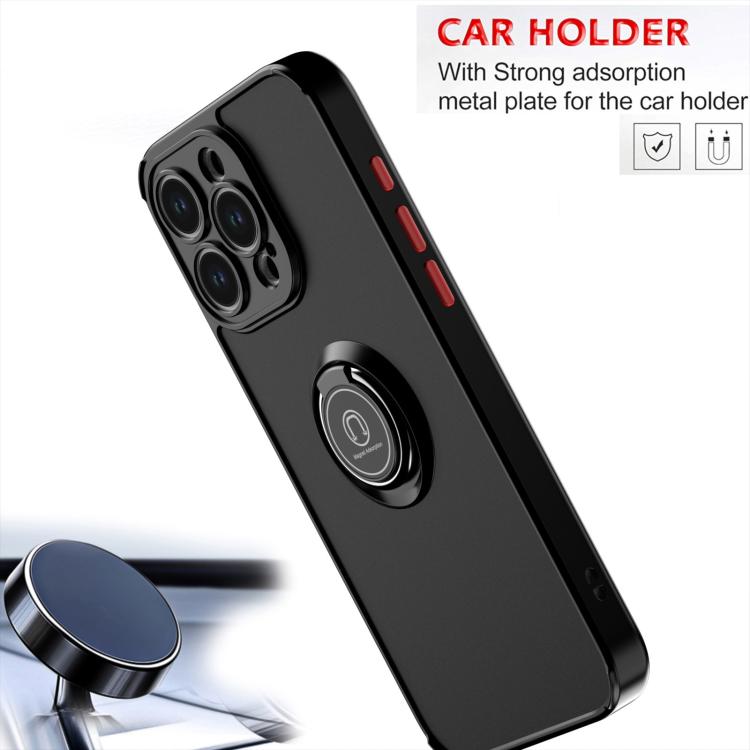 Funda de TPU + PC con anillo para iPhone 15 Pro Max Q Shadow 1 Series (roja)