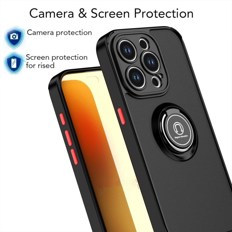 Funda de TPU + PC con anillo para iPhone 15 Pro Q Shadow 1 Series (azul cielo)