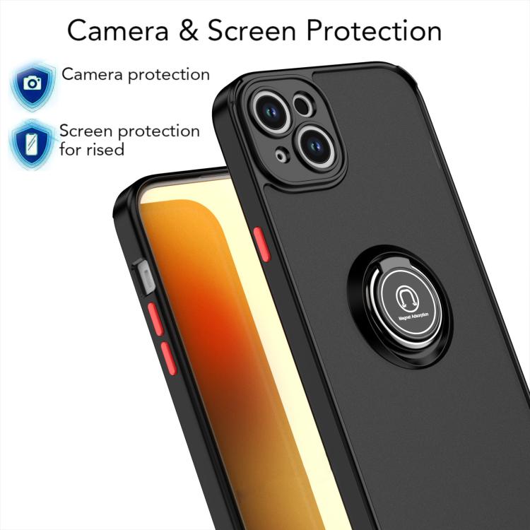Funda de TPU + PC con anillo para iPhone 15 Plus Q Shadow 1 Series (amarilla)