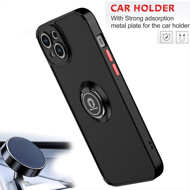 Funda de TPU + PC con anillo para iPhone 15 Plus Q Shadow 1 Series (amarilla)