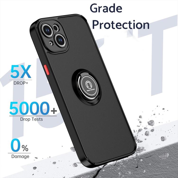 Funda de TPU + PC con anillo para iPhone 15 Plus Q Shadow 1 Series (verde oscuro)