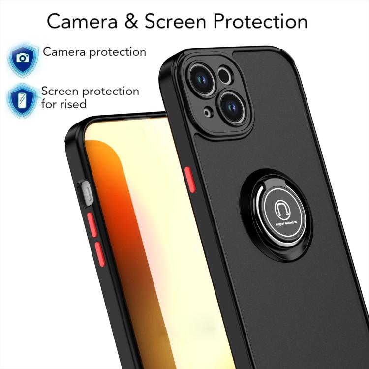 Funda de TPU + PC con anillo para iPhone 15 Q Shadow 1 Series (azul cielo)