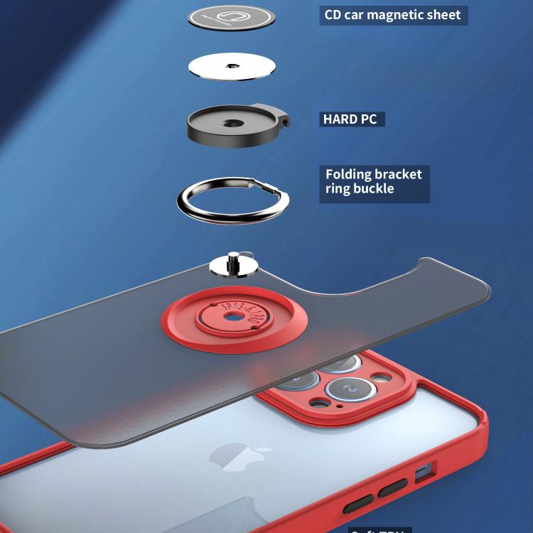 Funda de TPU + PC con anillo para iPhone 13 Pro Q Shadow 1 Series (roja)