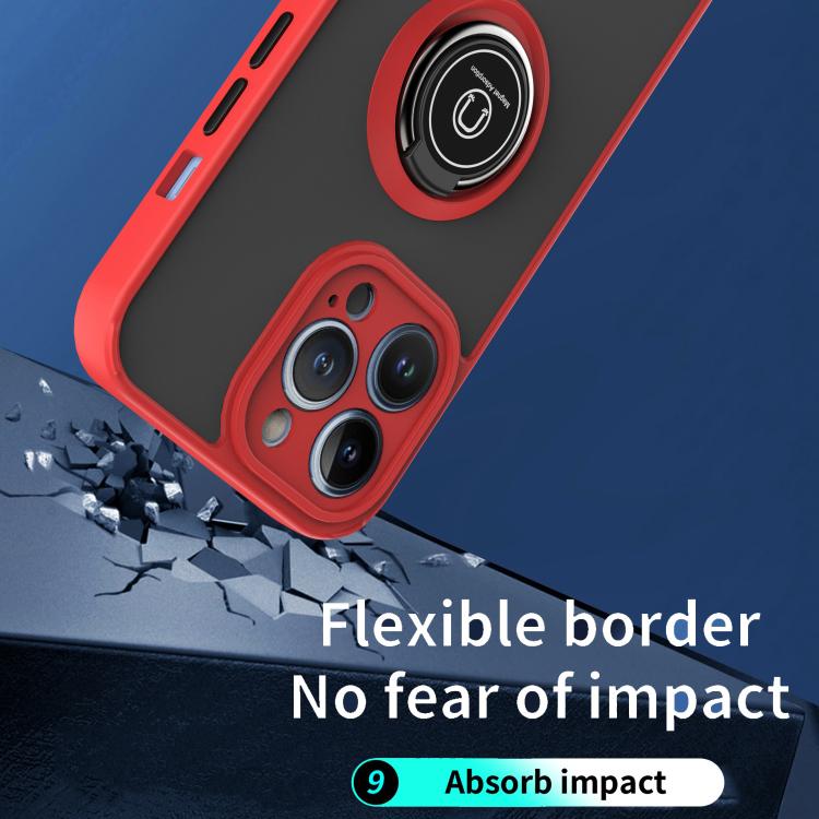Funda de TPU + PC con anillo para iPhone 13 Pro Q Shadow 1 Series (verde oscuro)