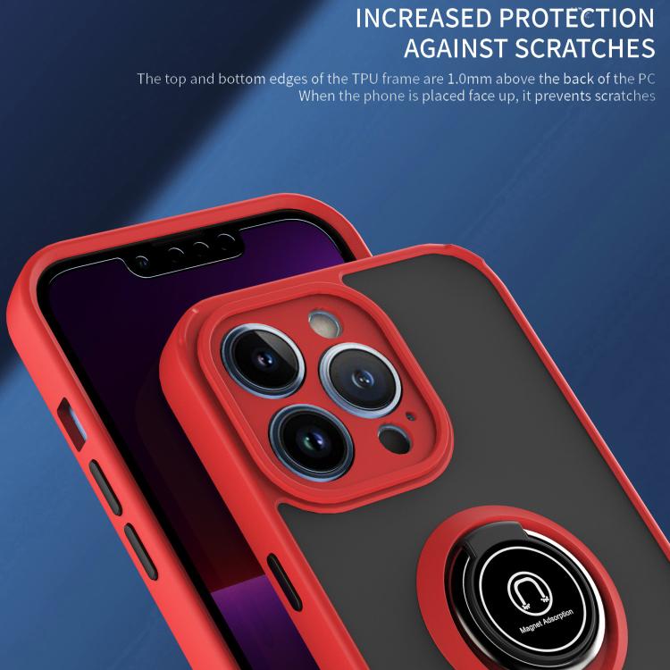 Funda de TPU + PC con anillo para iPhone 13 Pro Q Shadow 1 Series (verde oscuro)