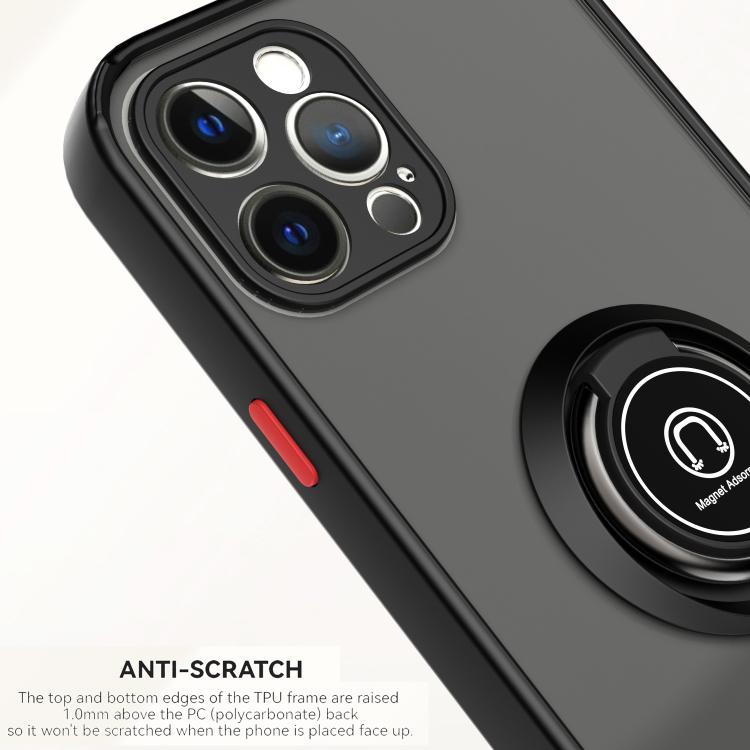Funda de TPU + PC con anillo para iPhone 12 Pro Q Shadow 1 Series (Negro + Negro)