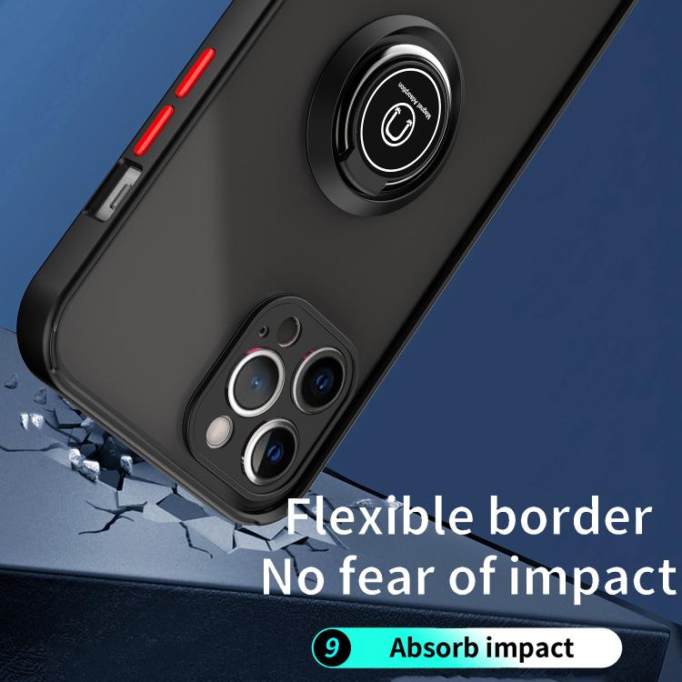 Funda de TPU + PC con anillo para iPhone 12 Pro Max Q Shadow 1 Series (roja)