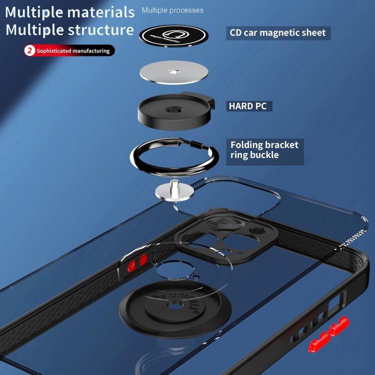 Funda de TPU + PC con anillo para iPhone 12 Pro Max Q Shadow 1 Series (roja)