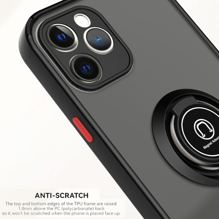 Funda de TPU + PC con anillo para iPhone 12 Q Shadow 1 Series (roja)