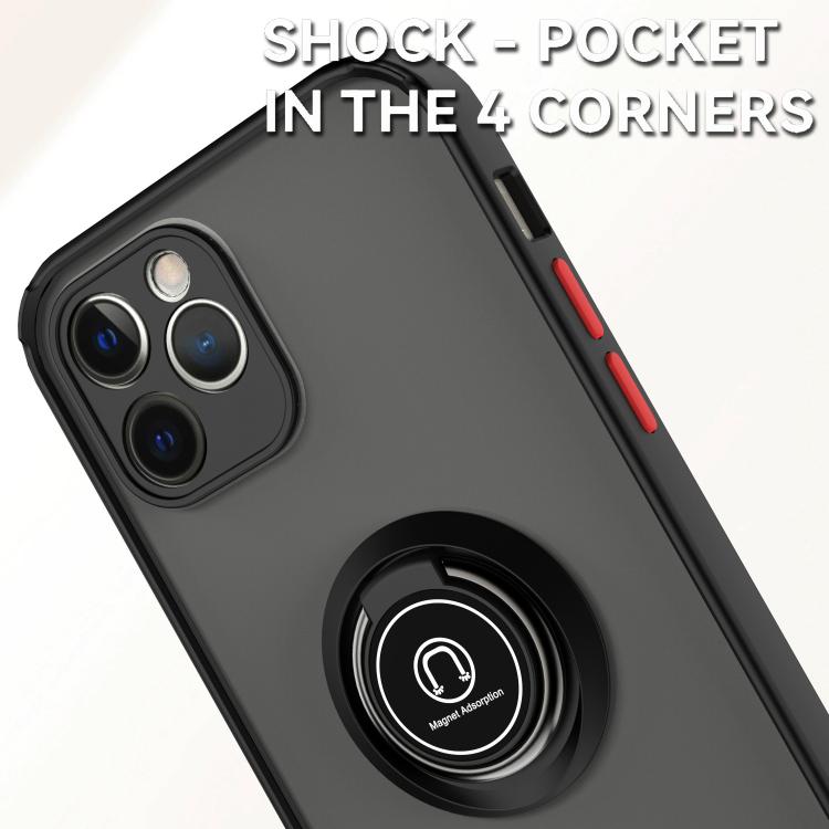 Funda de TPU + PC con anillo para iPhone 12 Q Shadow 1 Series (amarilla)