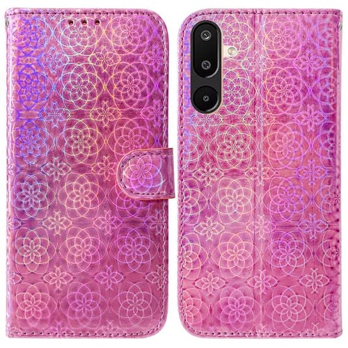 Funda de cuero con hebilla magnética colorida para Samsung Galaxy M16 5G / F16 5G / M36 5G (rosa)