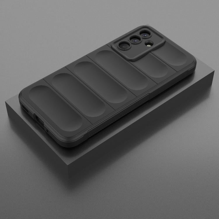 Funda de TPU + franela con escudo mágico indio para Samsung Galaxy M36 5G (negra)
