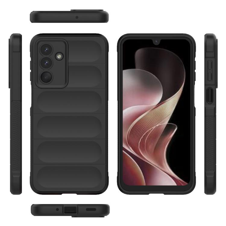 Funda de TPU + franela con escudo mágico indio para Samsung Galaxy M36 5G (negra)