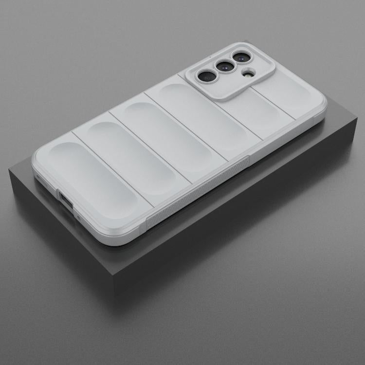 Funda de TPU + franela con escudo mágico indio para Samsung Galaxy M36 5G (gris)