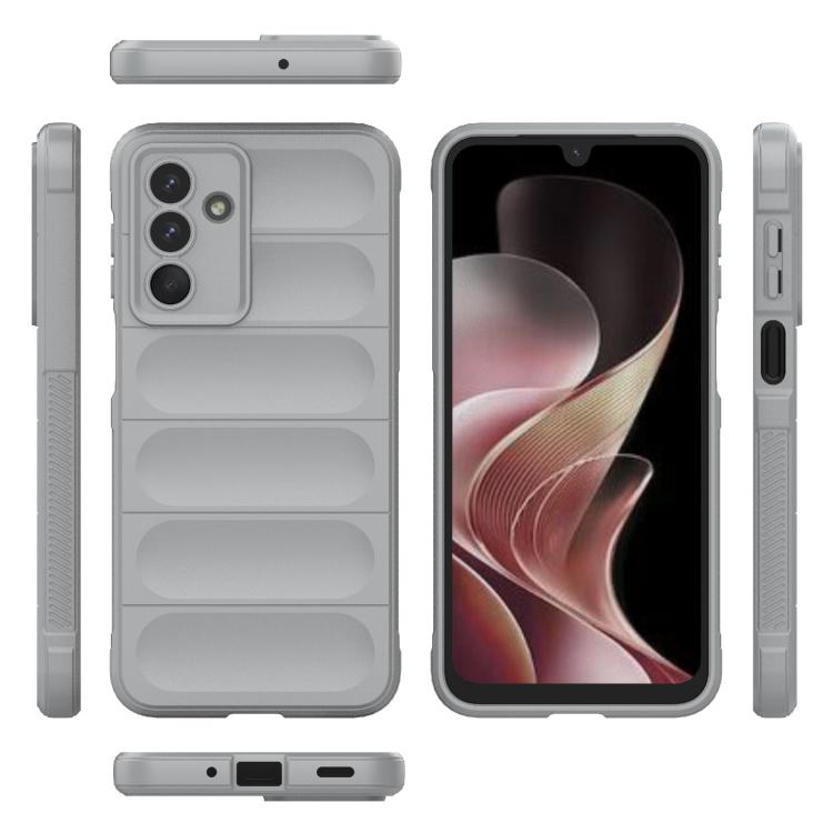 Funda de TPU + franela con escudo mágico indio para Samsung Galaxy M36 5G (gris)