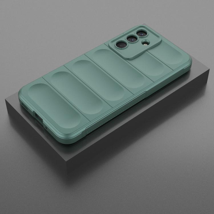 Funda de TPU + franela con escudo mágico indio para Samsung Galaxy M36 5G (verde oscuro)