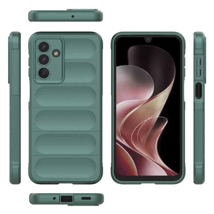 Funda de TPU + franela con escudo mágico indio para Samsung Galaxy M36 5G (verde oscuro)