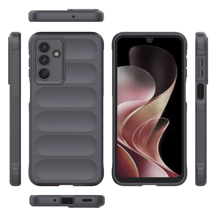 Funda de TPU + franela con escudo mágico indio para Samsung Galaxy M36 5G (gris oscuro)