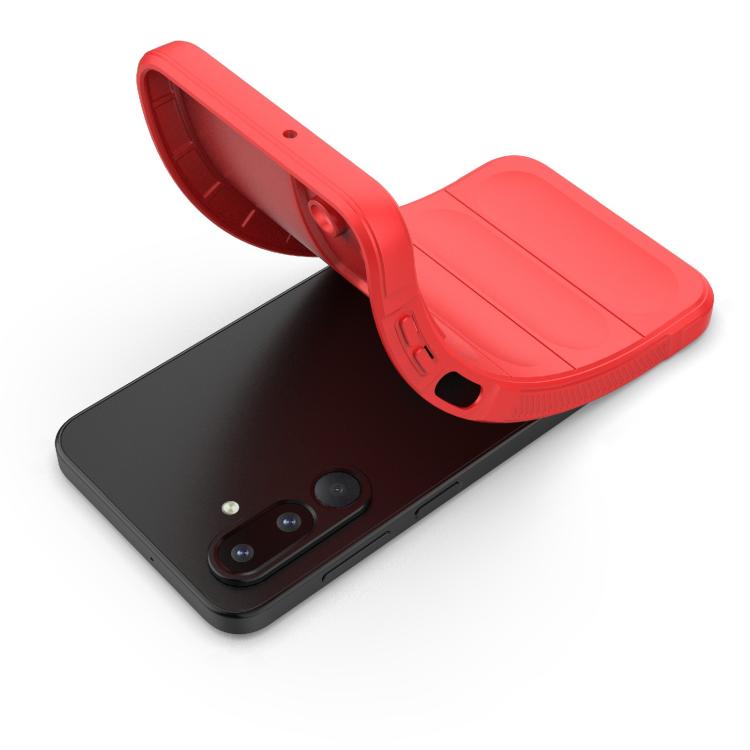 Funda de TPU + franela con escudo mágico indio para Samsung Galaxy M36 5G (gris oscuro)