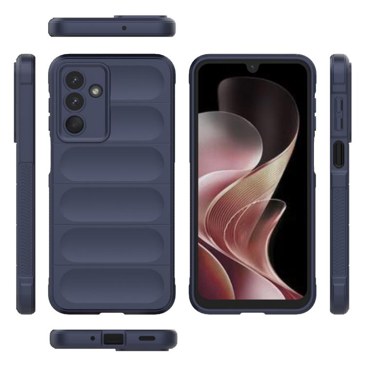 Funda de TPU + franela con escudo mágico indio para Samsung Galaxy M36 5G (azul oscuro)