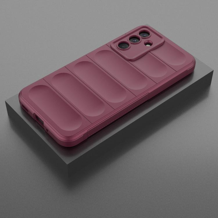 Funda de TPU + franela con escudo mágico indio para Samsung Galaxy M36 5G (rojo vino)